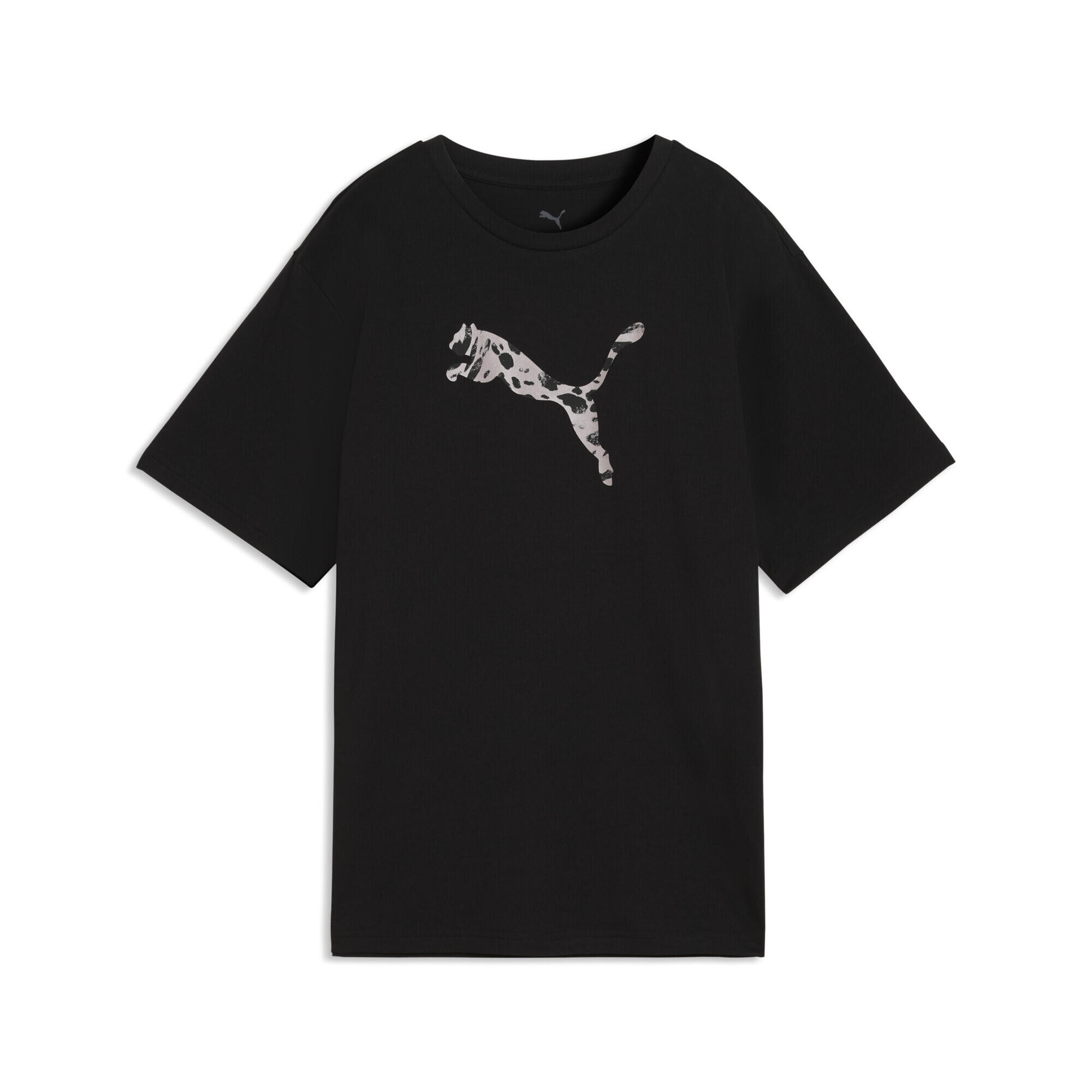Tricou femei croiala lejera, Essentials Graphics Animal, albastru deschis PUMA