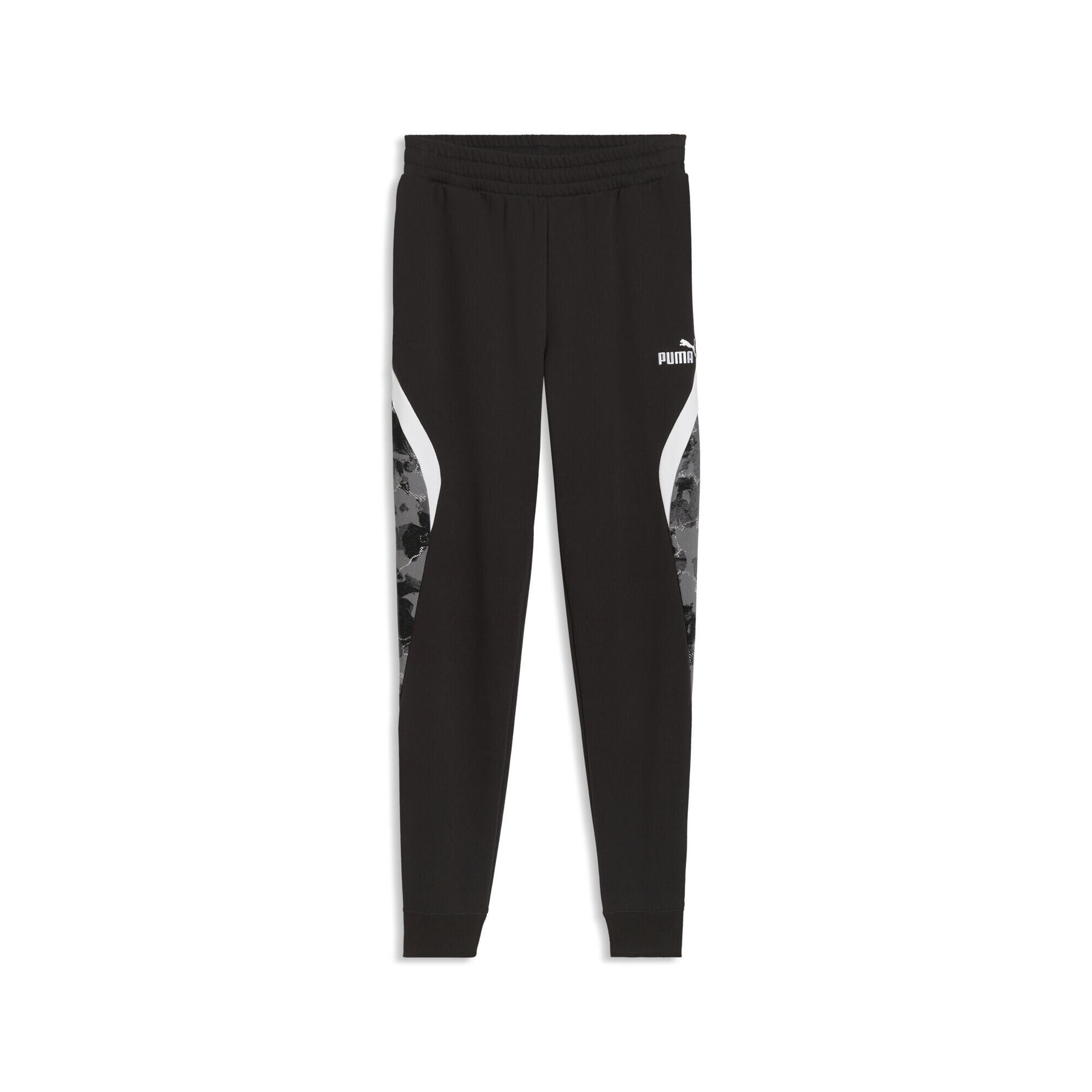 Pantalon bărbați camuflaj, talie elastică, bej PUMA