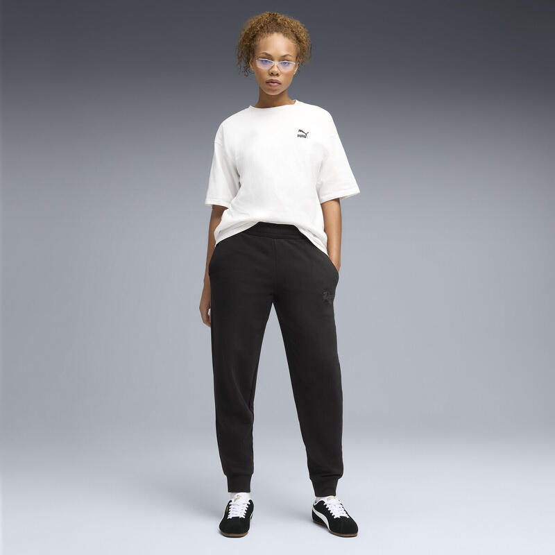 Pantalon femei confortabil Essentials Script, albastru deschis PUMA