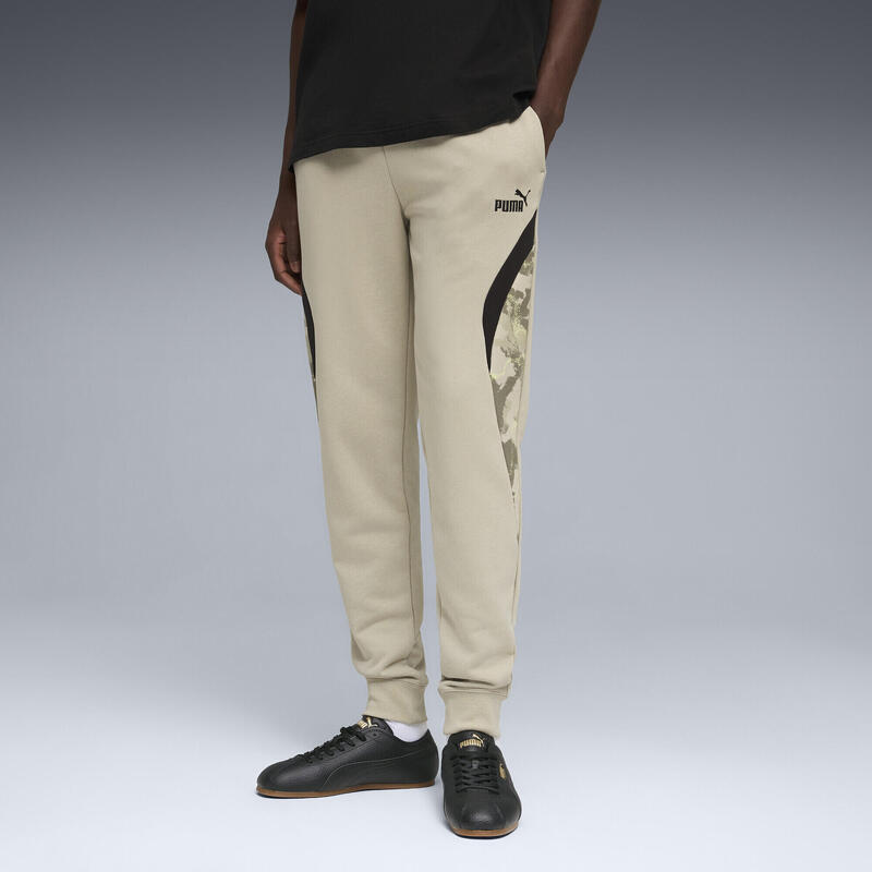 Pantalon bărbați camuflaj, talie elastică, bej PUMA