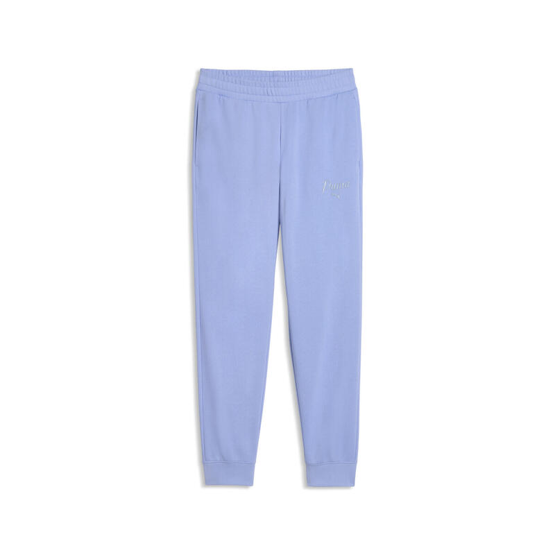 Pantalon femei confortabil Essentials Script, albastru deschis PUMA