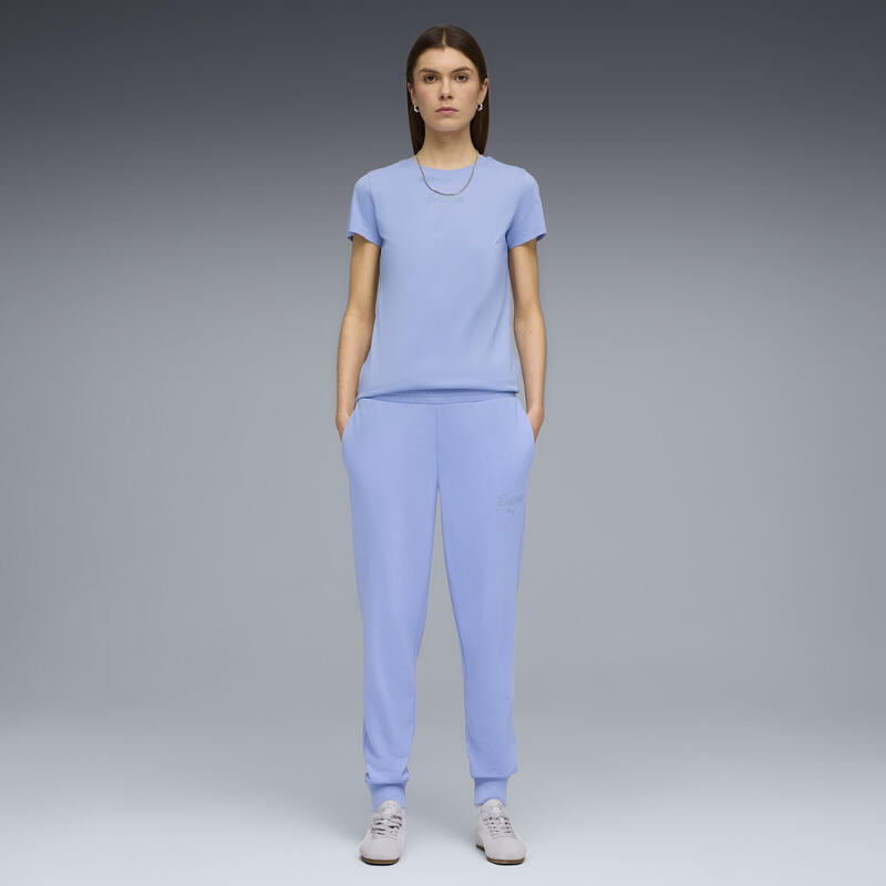 PUMA - Pantalon femei confortabil Essentials Script, albastru deschis ...