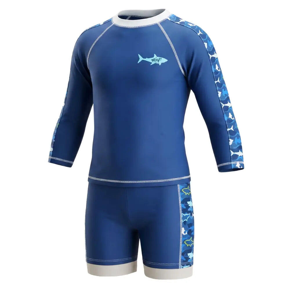 Plouf - Ensemble Enfant Anti-uv : Détente - Combinaison De Natation - Bleu - 12 Mois - Decathlon