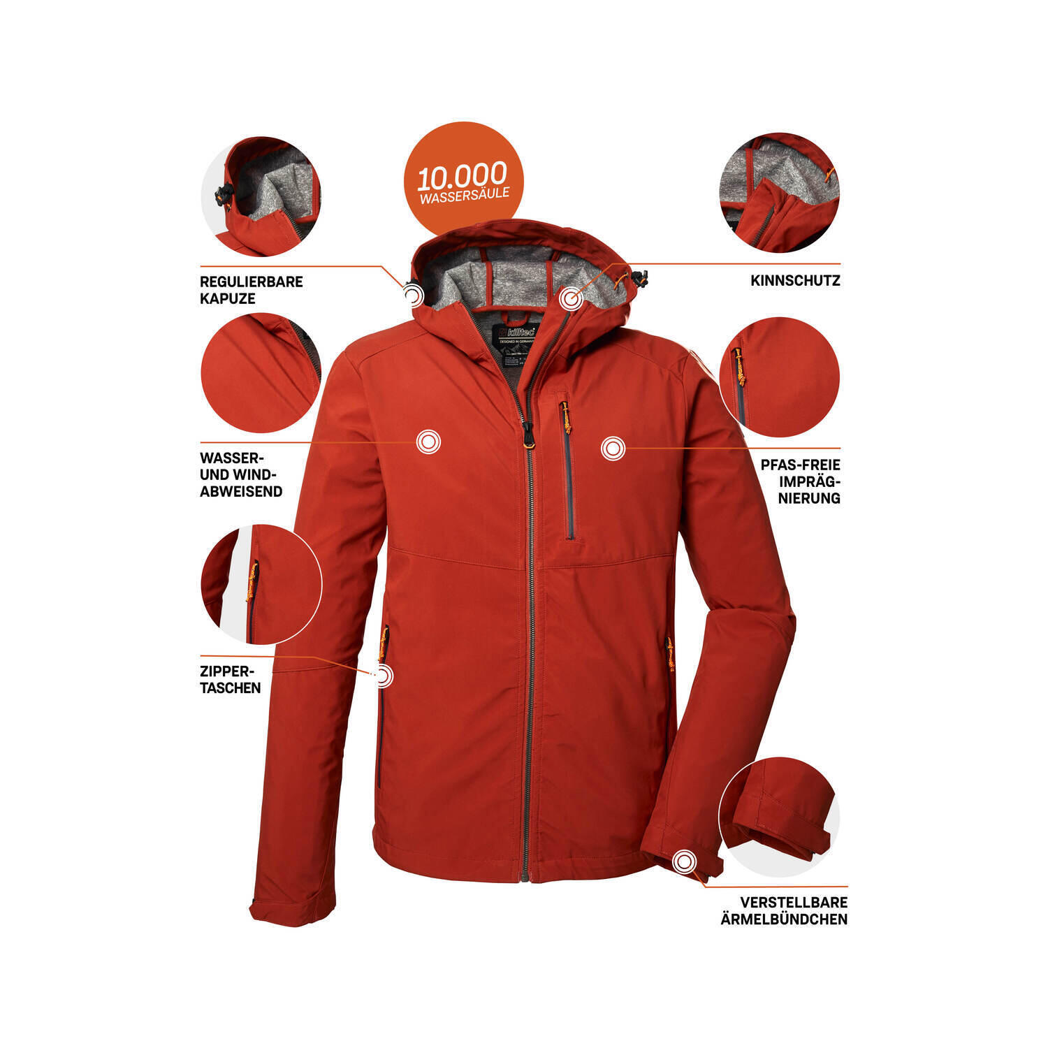Killtec Softshelljacke Herren Wasserabweisend mit Kapuze leicht 3/7