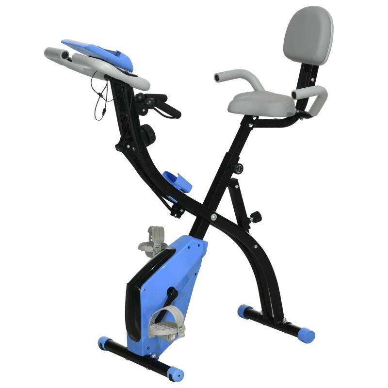 Vélo d'appartement pliable HOMCOM, 8 niveaux de résistance magnétique 3/4