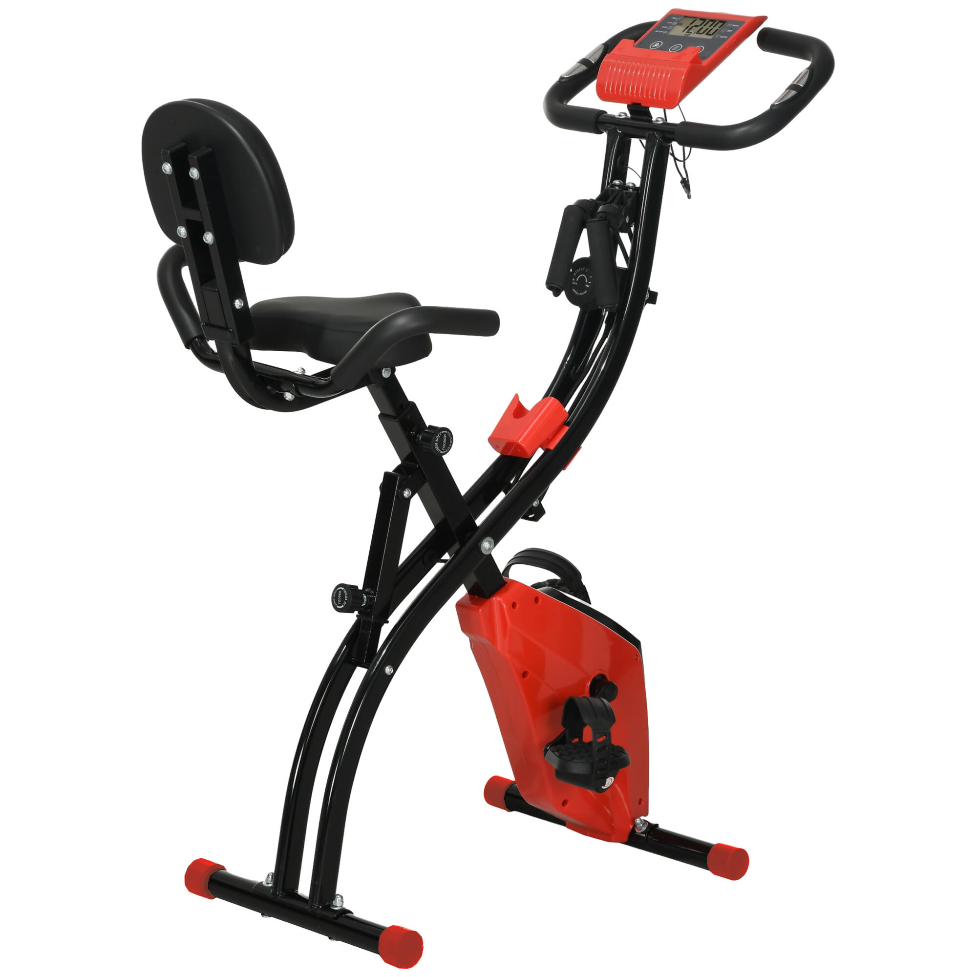 Bicicleta estática plegable HOMCOM, 8 niveles de resistencia magnética 3/4