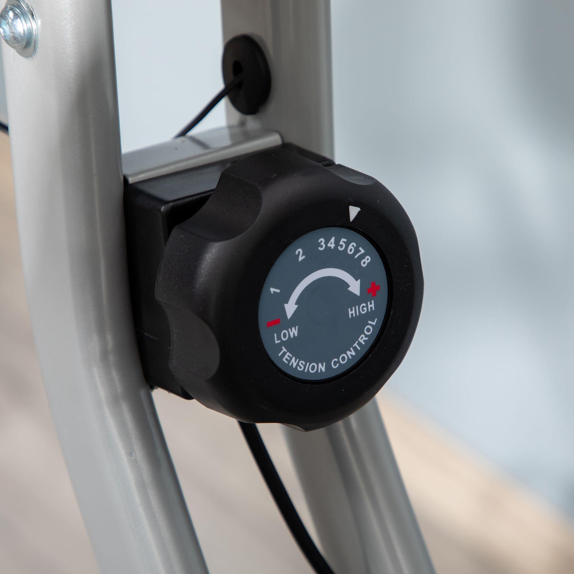 Bicicleta de ejercicio plegable HOMCOM con 8 niveles de resistencia magnética 5/6