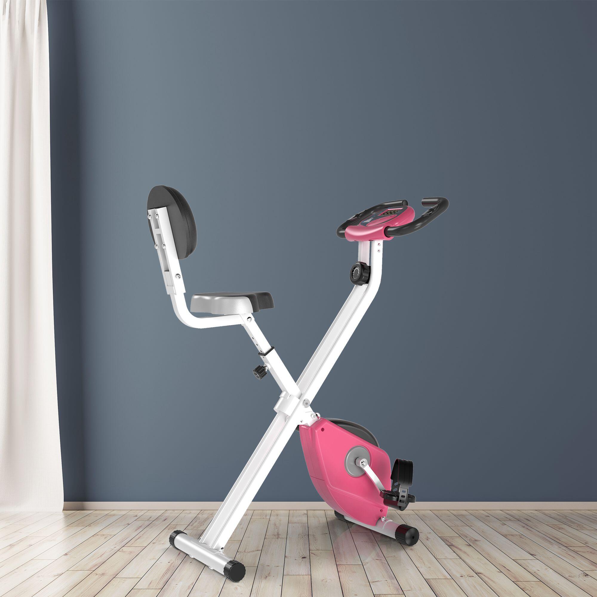 Vélo d'appartement pliable HOMCOM avec 8 niveaux de résistance magnétique 2/5