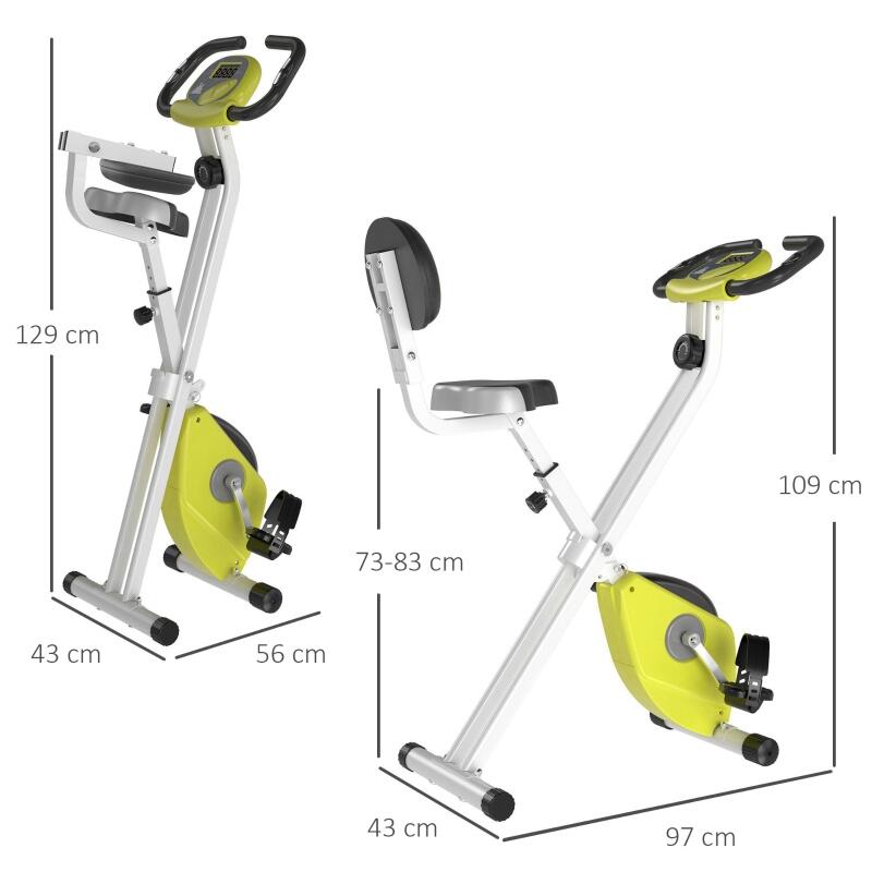Bicicleta de ejercicio plegable HOMCOM con 8 niveles de resistencia magnética 5/6