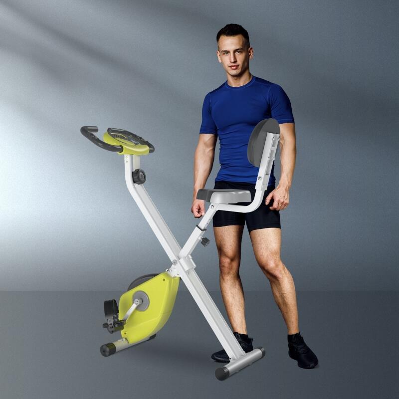 Bicicleta de ejercicio plegable HOMCOM con 8 niveles de resistencia magnética 6/6