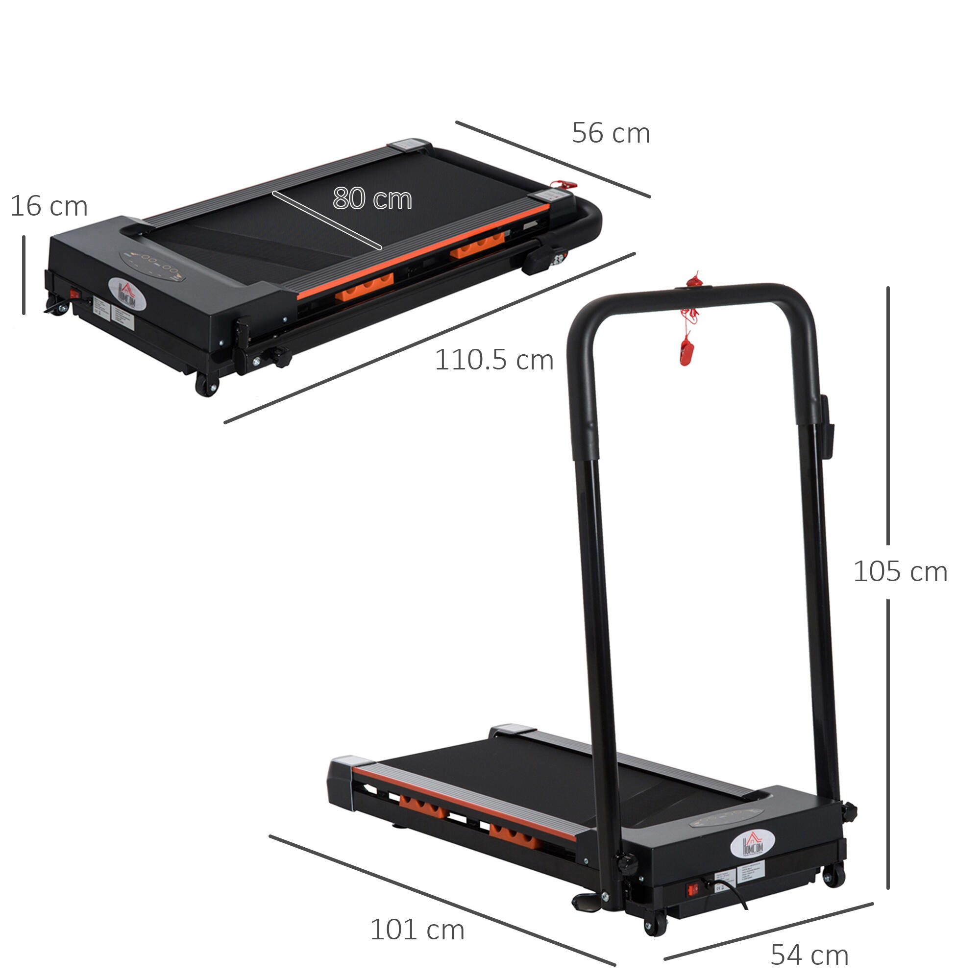 Tapis de marche pliable HOMCOM avec télécommande 5/5