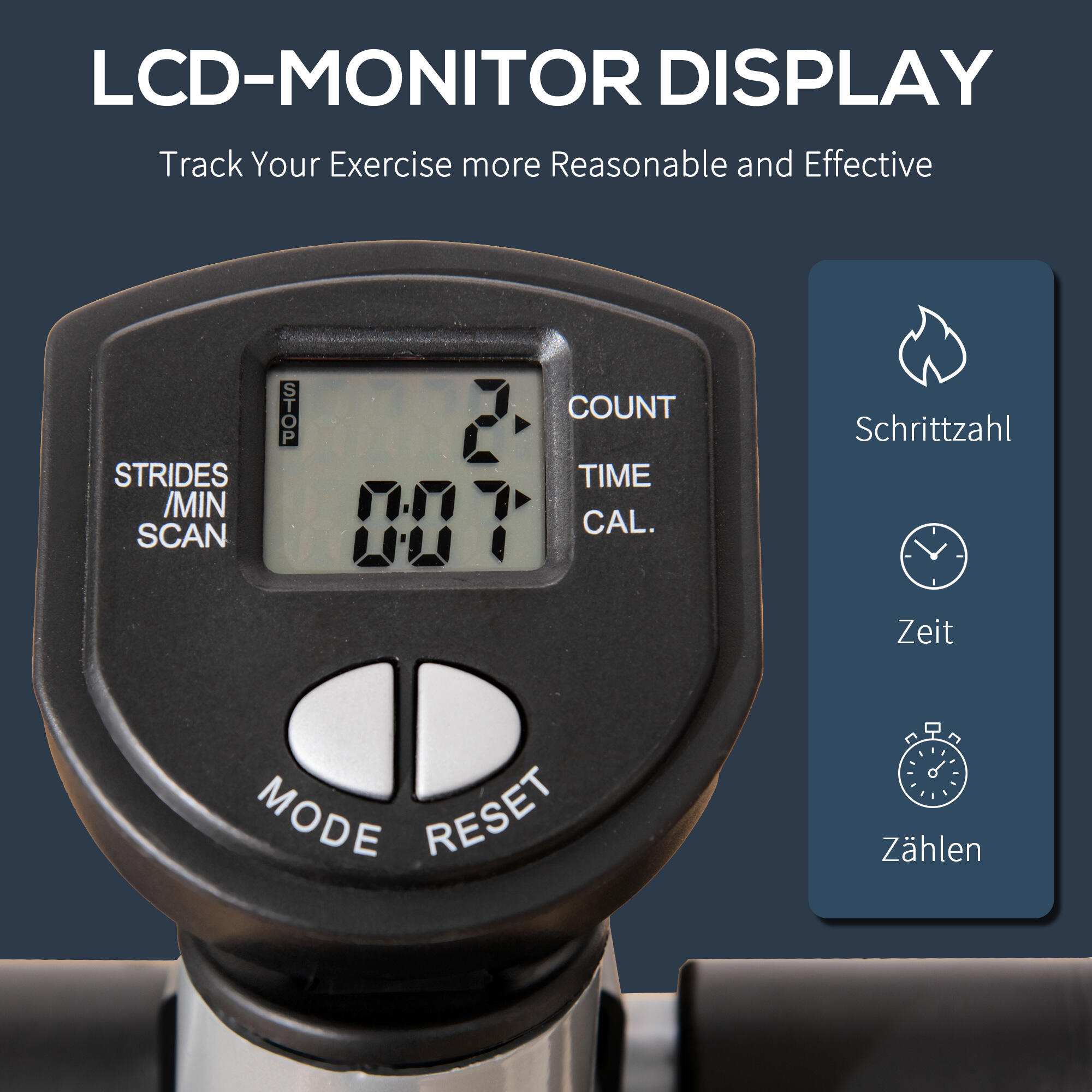 Stepper HOMCOM para Entrenamiento en Casa con Pantalla LCD y Velocidad Ajustable 3/7