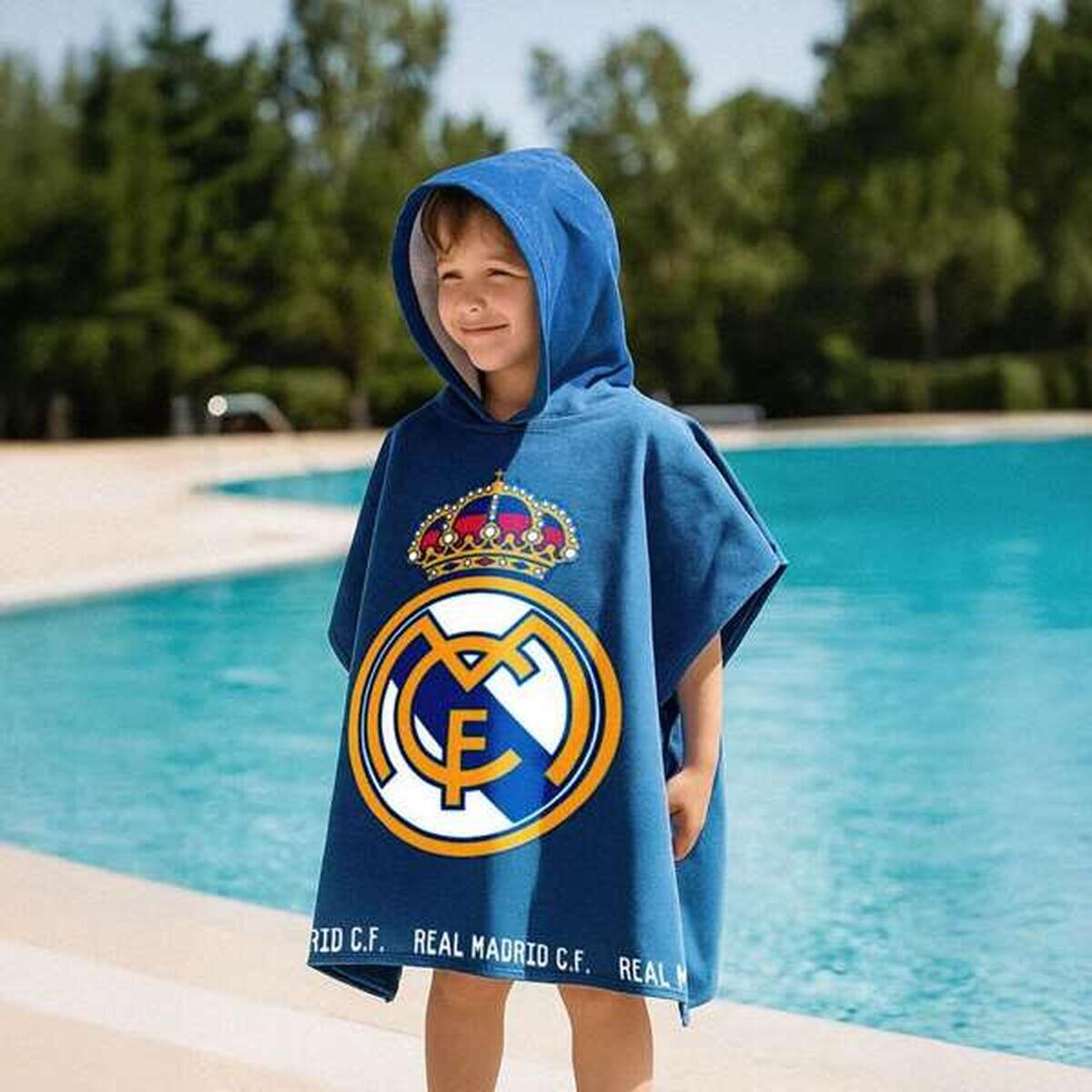Serviette poncho avec capuche REAL MADRID Bleu 5/5