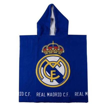 Serviette poncho avec capuche REAL MADRID Bleu