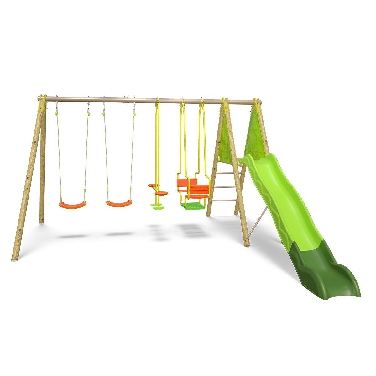 Portique bois métal Kaheco 2,30 m 8 enfants Trigano 1/6
