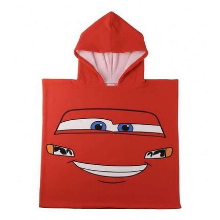Serviette poncho avec capuche CARS Rouge