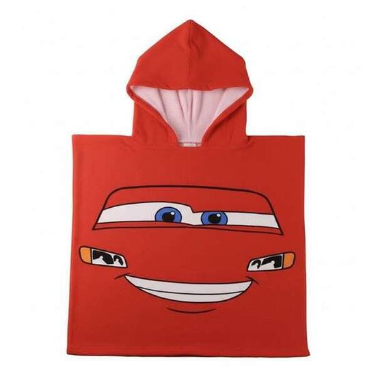 Serviette poncho avec capuche CARS Rouge