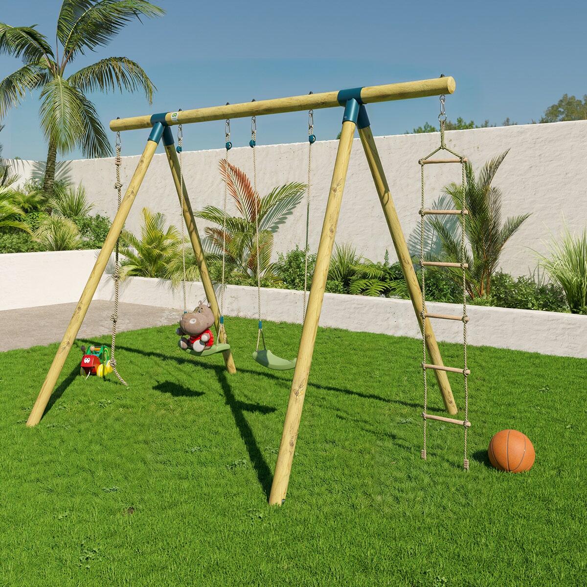 Portique bois 2,30 m Topwood ALTI 2 pour 4 enfants 8/9