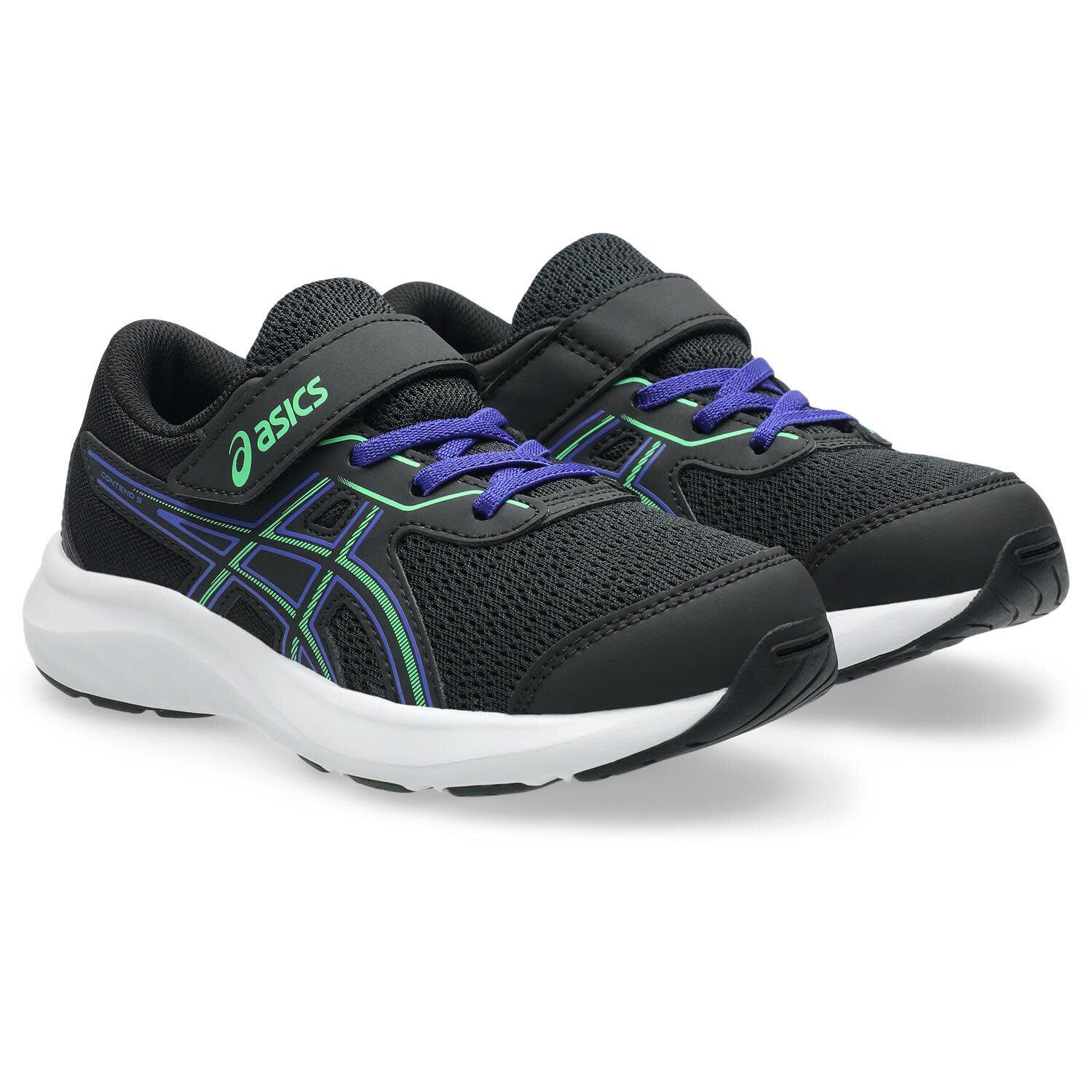 Calcado De Corrida Crianças - ASICS CONTEND 9 PS - Black/Vital Green 2/7