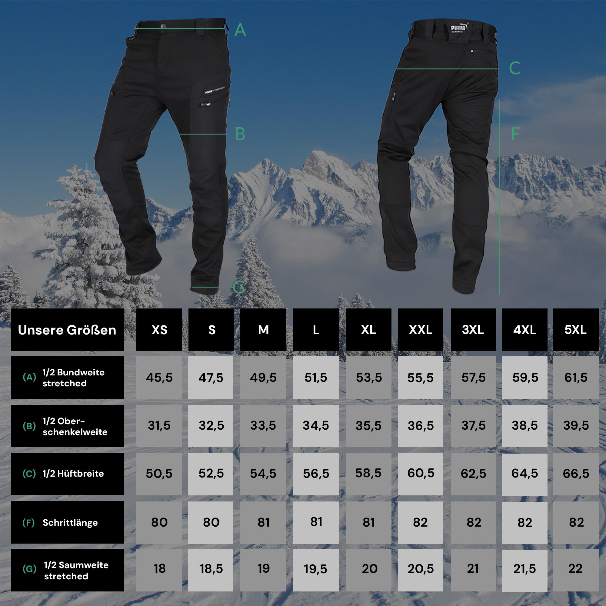 Puma Workwear ProOne Alpine gefütterte Outdoor Herrenhose 6/7