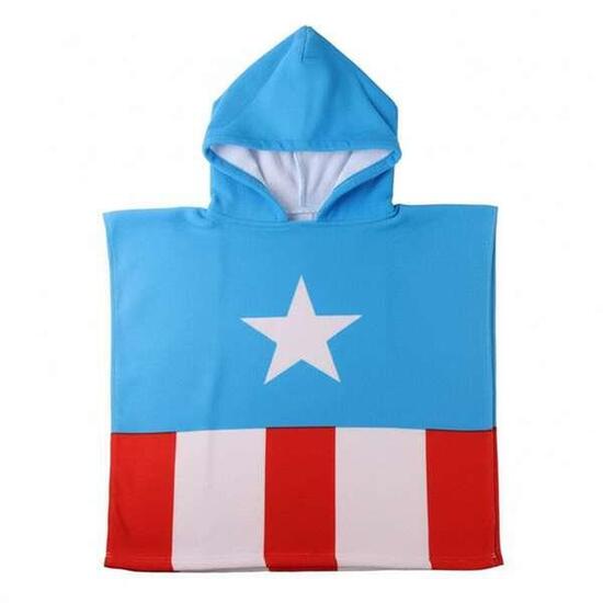Serviette poncho avec capuche MARVEL Bleu