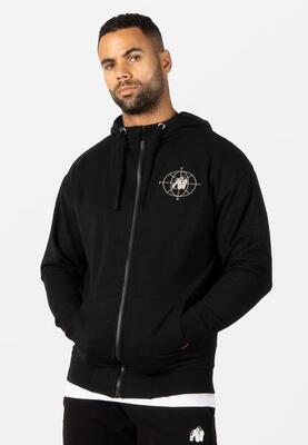Scofield zipped hoodie - zwart