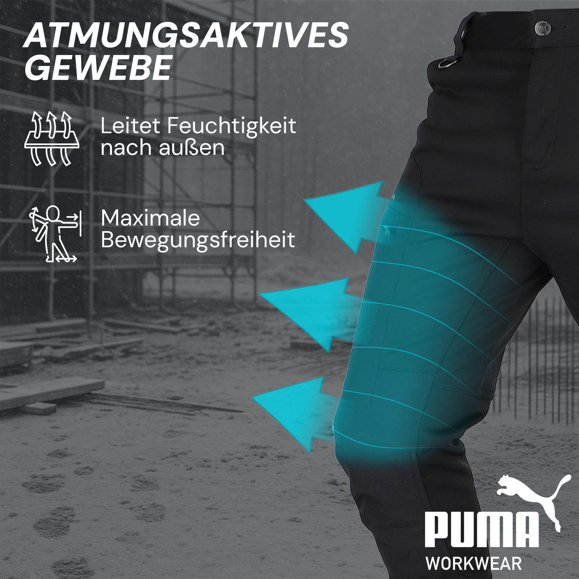 Puma Workwear ProOne Alpine gefütterte Outdoor Herrenhose 4/7