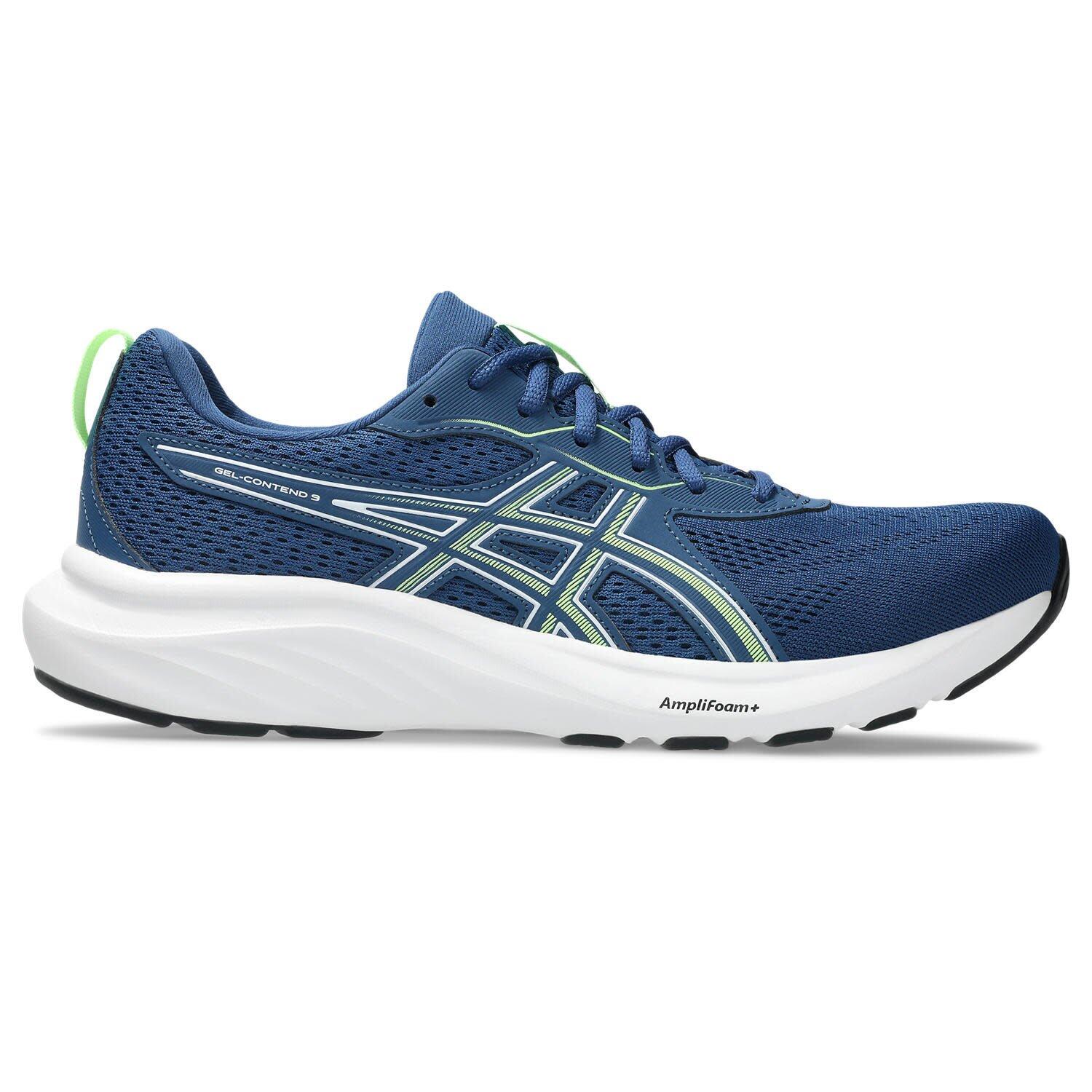 Asics - Chaussures De Running Homme - Asics Gel Contend 9 - Twilight Blue/illuminate - Chaussures De Sport - Blanc|bleu|vert - Decathlon