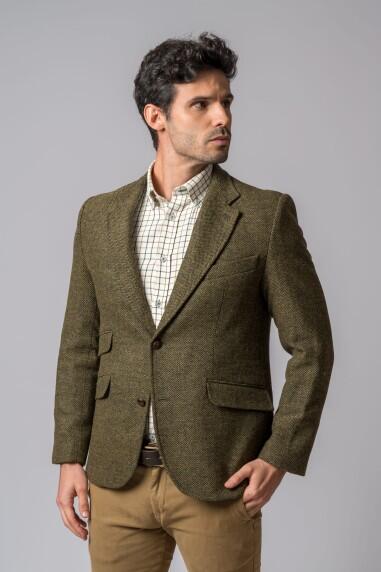 CHAQUETA LANA ESPIGA VERDE 3/5