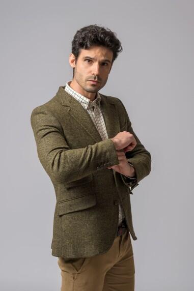 CHAQUETA LANA ESPIGA VERDE 2/5