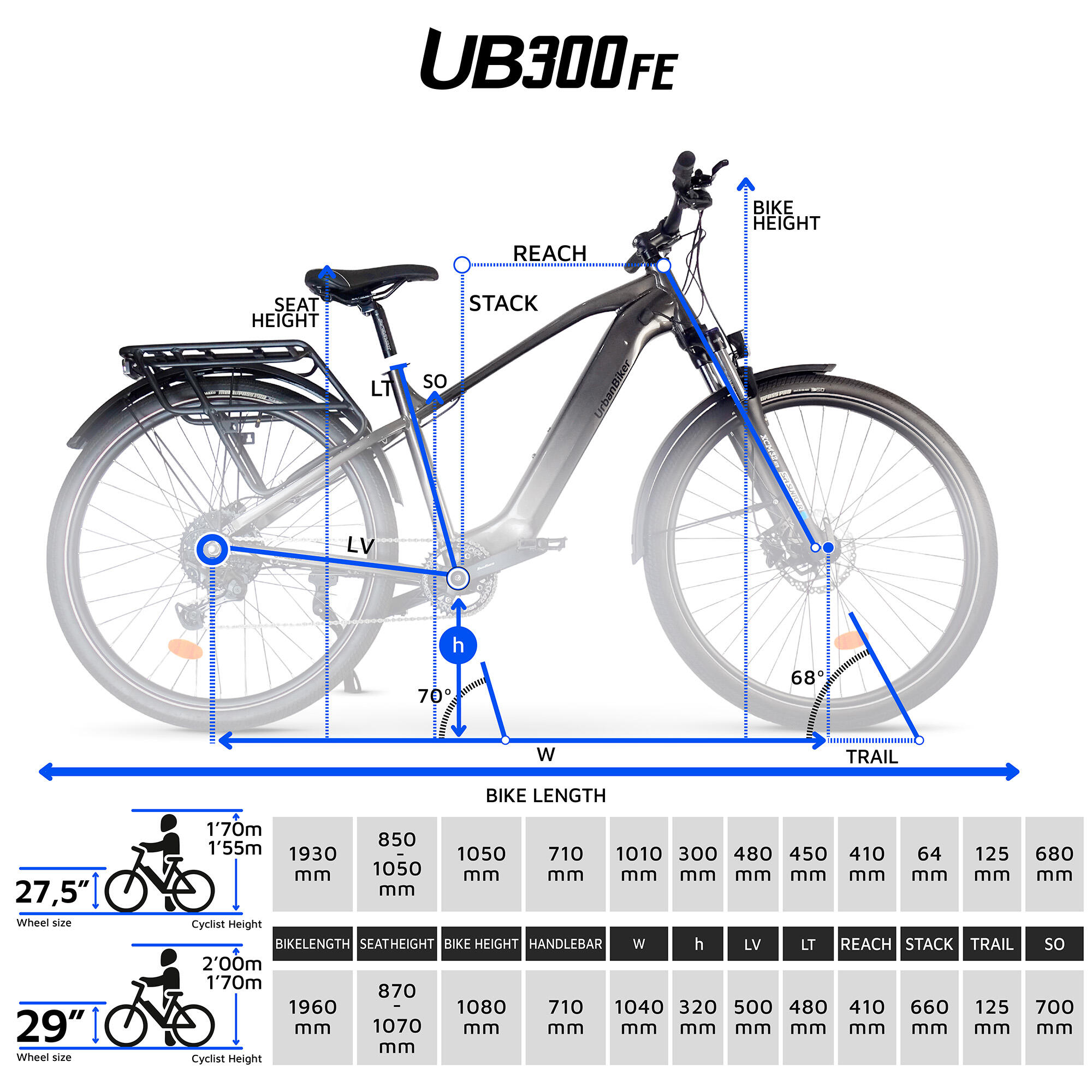 UB300B FE | Ebike Trekking Equipada | Hasta 140 km | 29" 5/8
