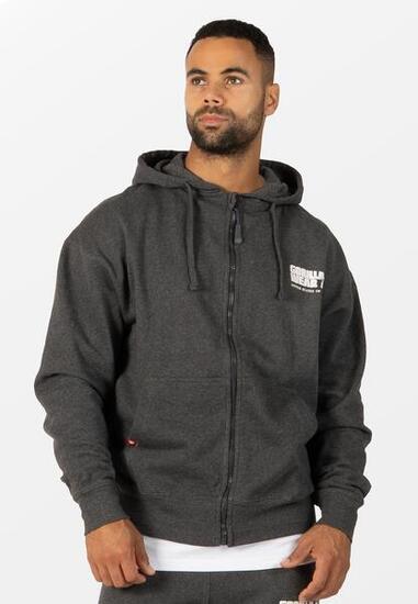 Classic Oversized Zipped Hoodie - Dark Grijs Melange