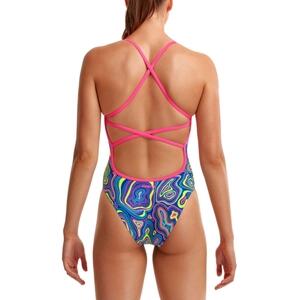 Funkita Damen Badeanzug Schwimmanzug Einteiler Swimwear Strapped In High Country 2/2