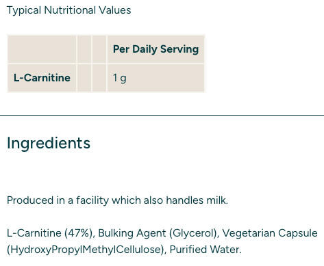 L-Carnitine - Liquid L-Carnitine - 90 Gélules 3/3
