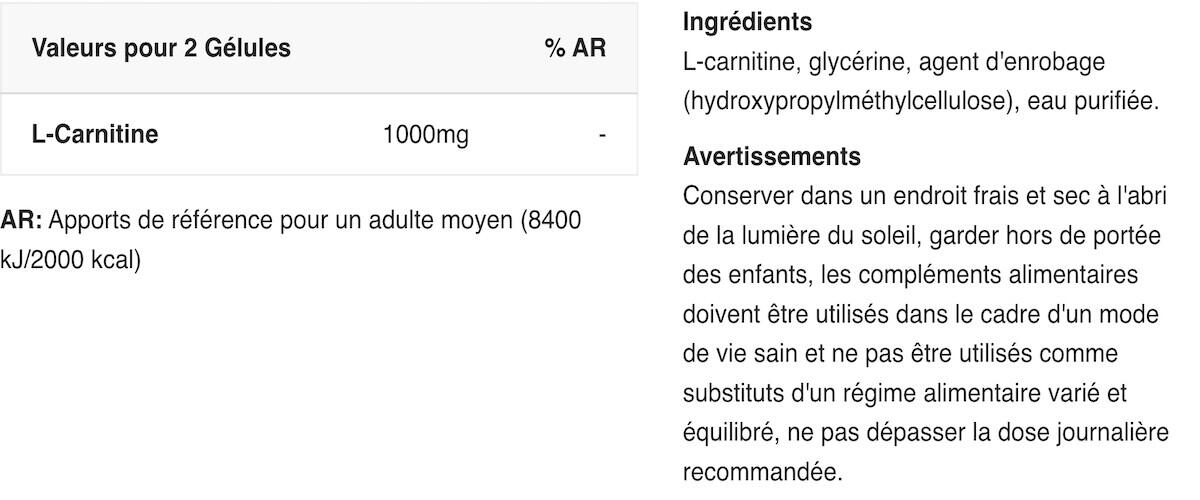 L-Carnitine - Liquid L-Carnitine - 90 Gélules 2/3