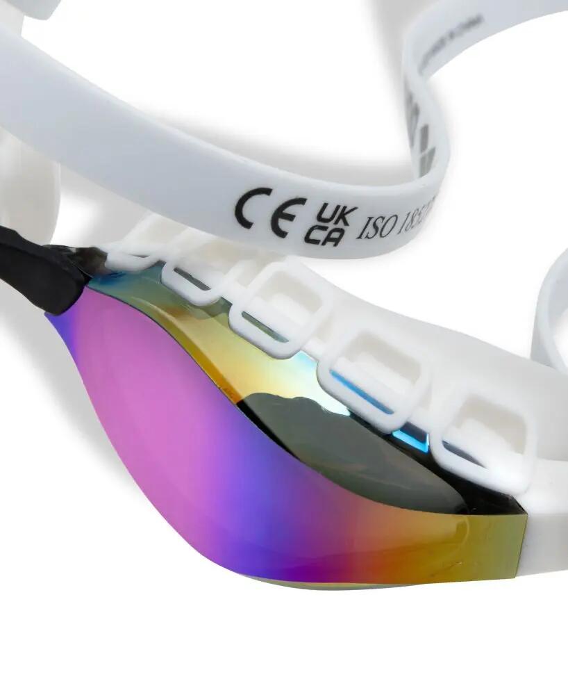 Occhialini da nuoto Arena con lenti a specchio Air Sonic Mirror, bianchi e blu 7/14