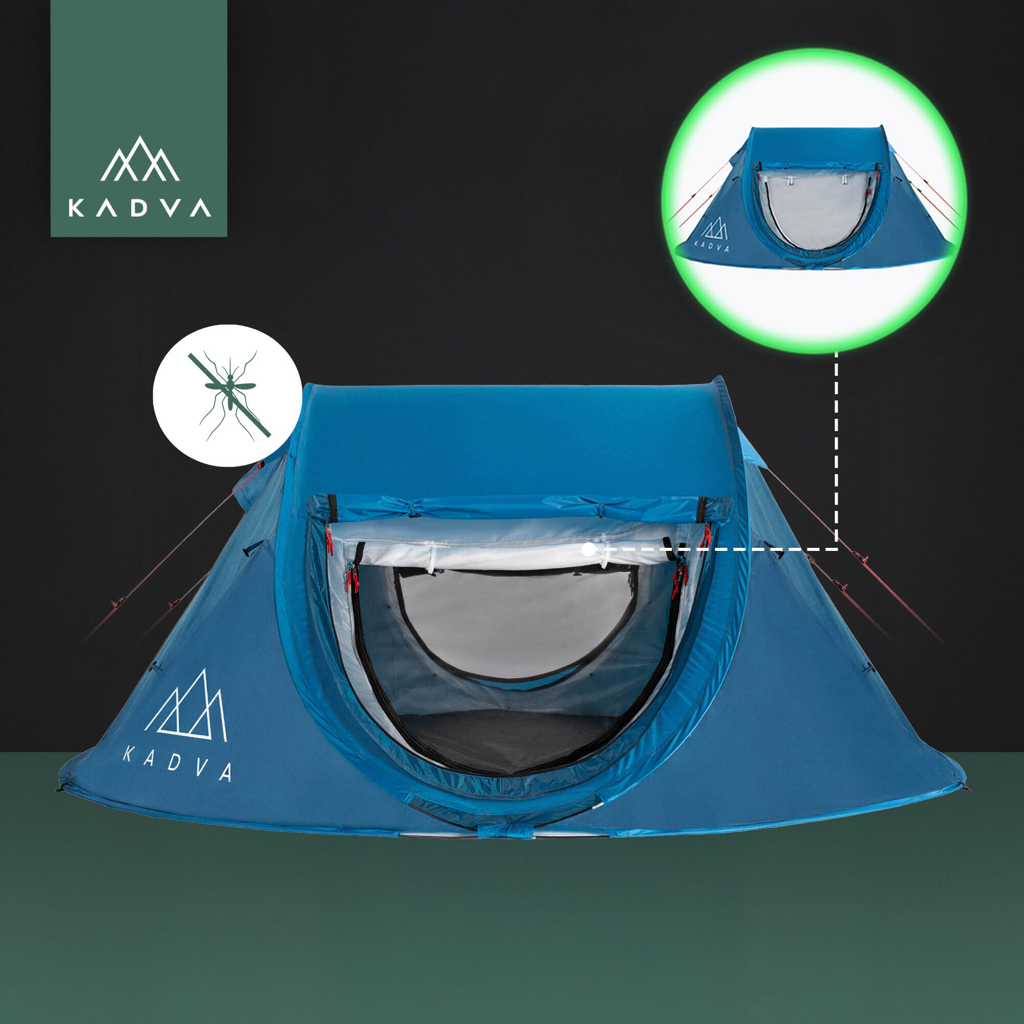 KADVA Tartuga 3 barraca de acampamento para 3 pessoas 6/7