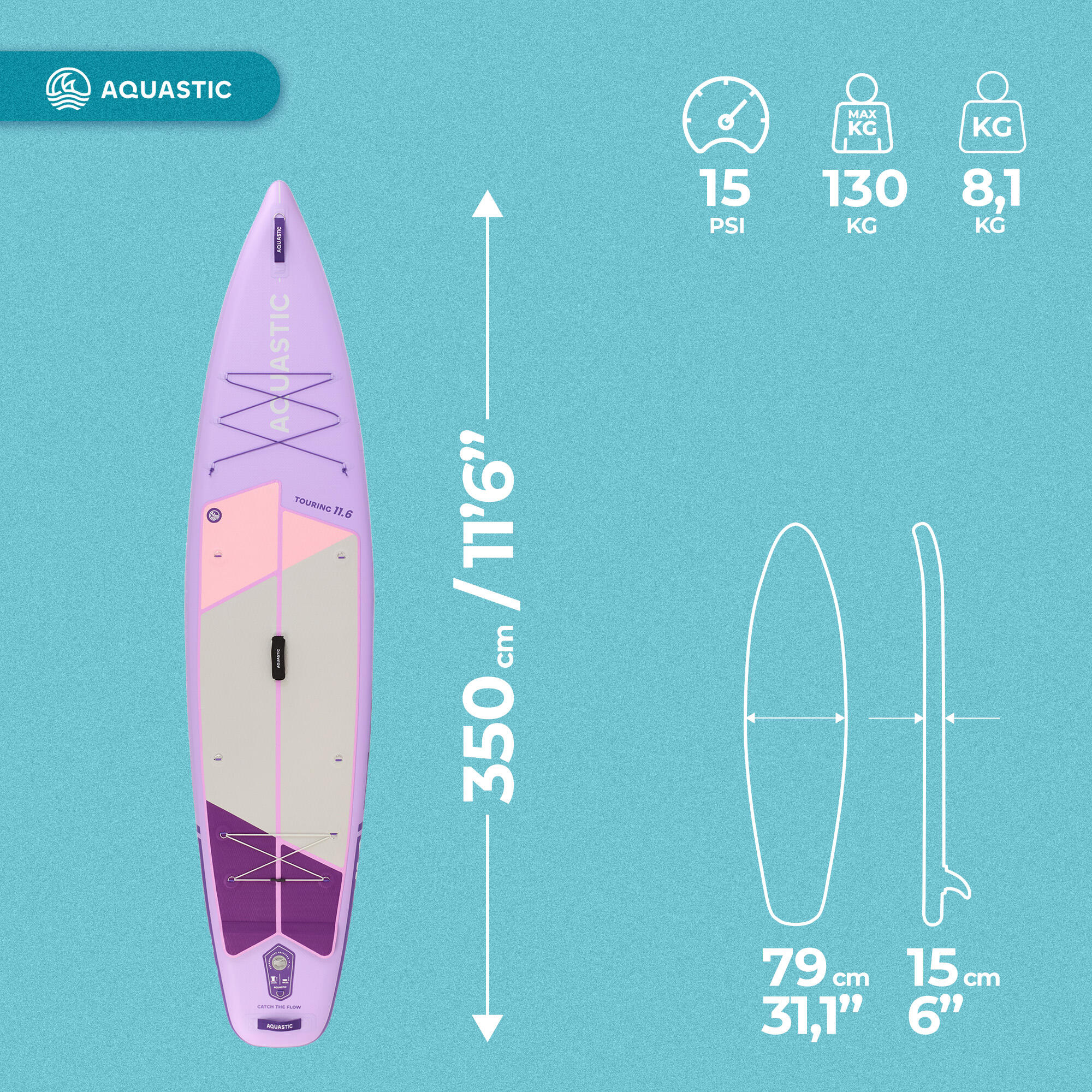 Tavola SUP AQUASTIC Touring 11'6" 2/7
