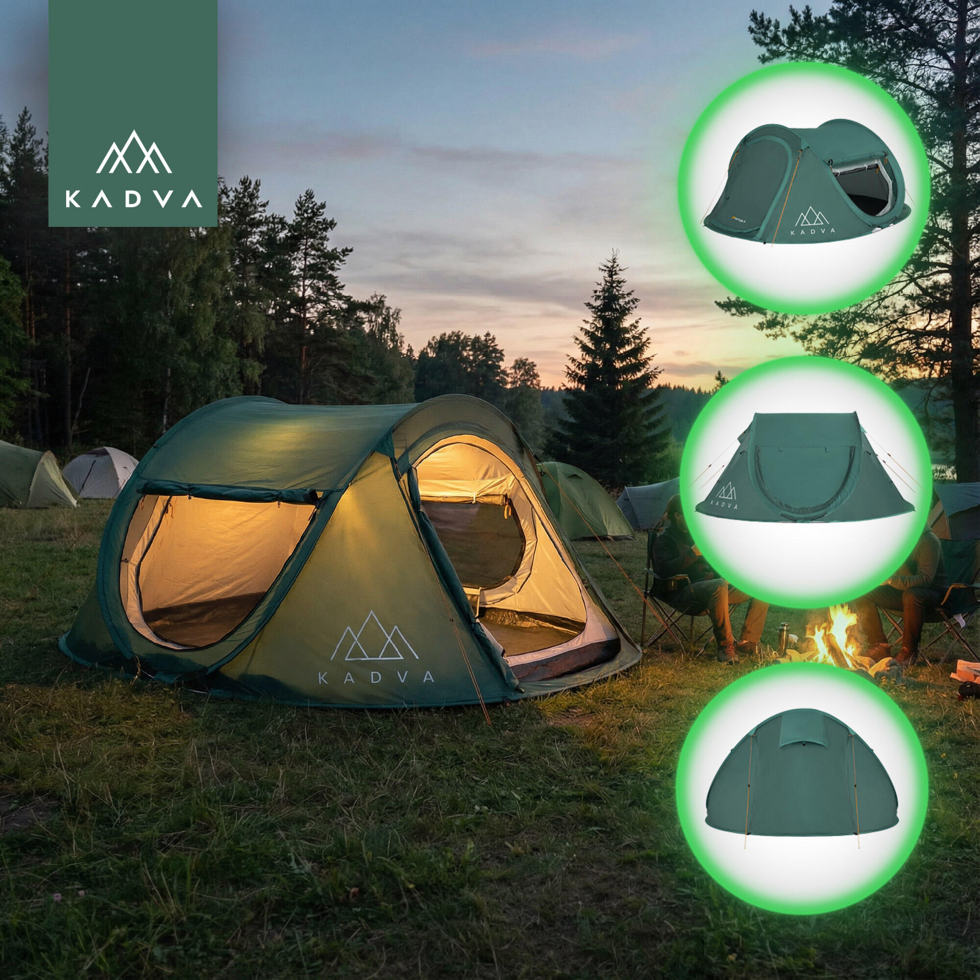 KADVA Tartuga 3 3-Personen-Campingzelt 4/7