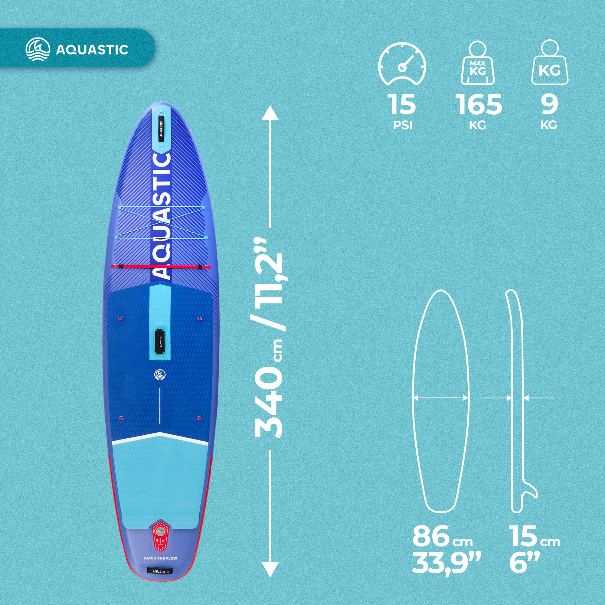 Tavola SUP AQUASTIC Perth Pro 11'2" 2/7