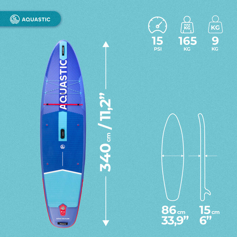 Placa SUP AQUASTIC Perth Pro 11'2" Set cu scaun