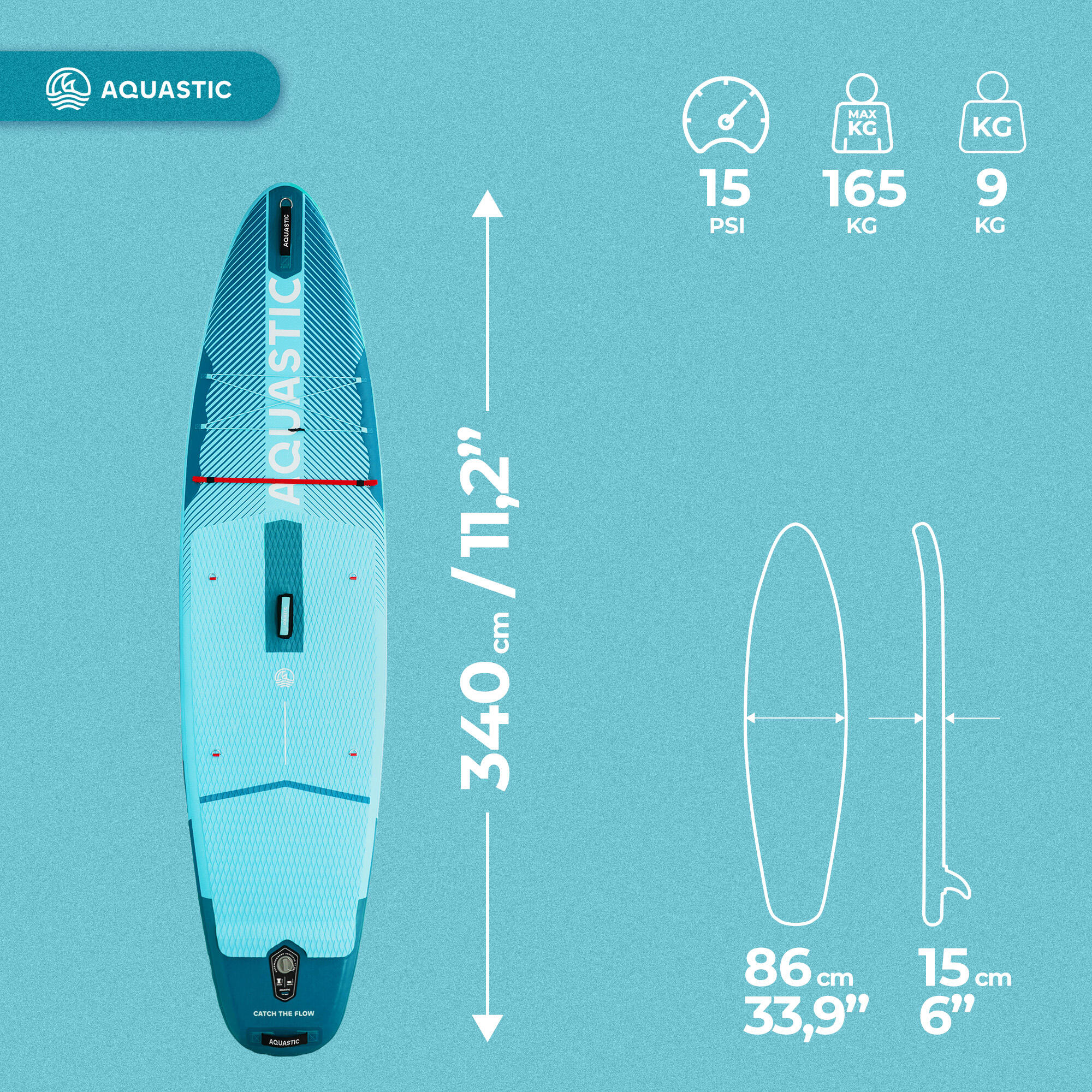 Planche SUP AQUASTIC Perth Pro 11'2" 2/7