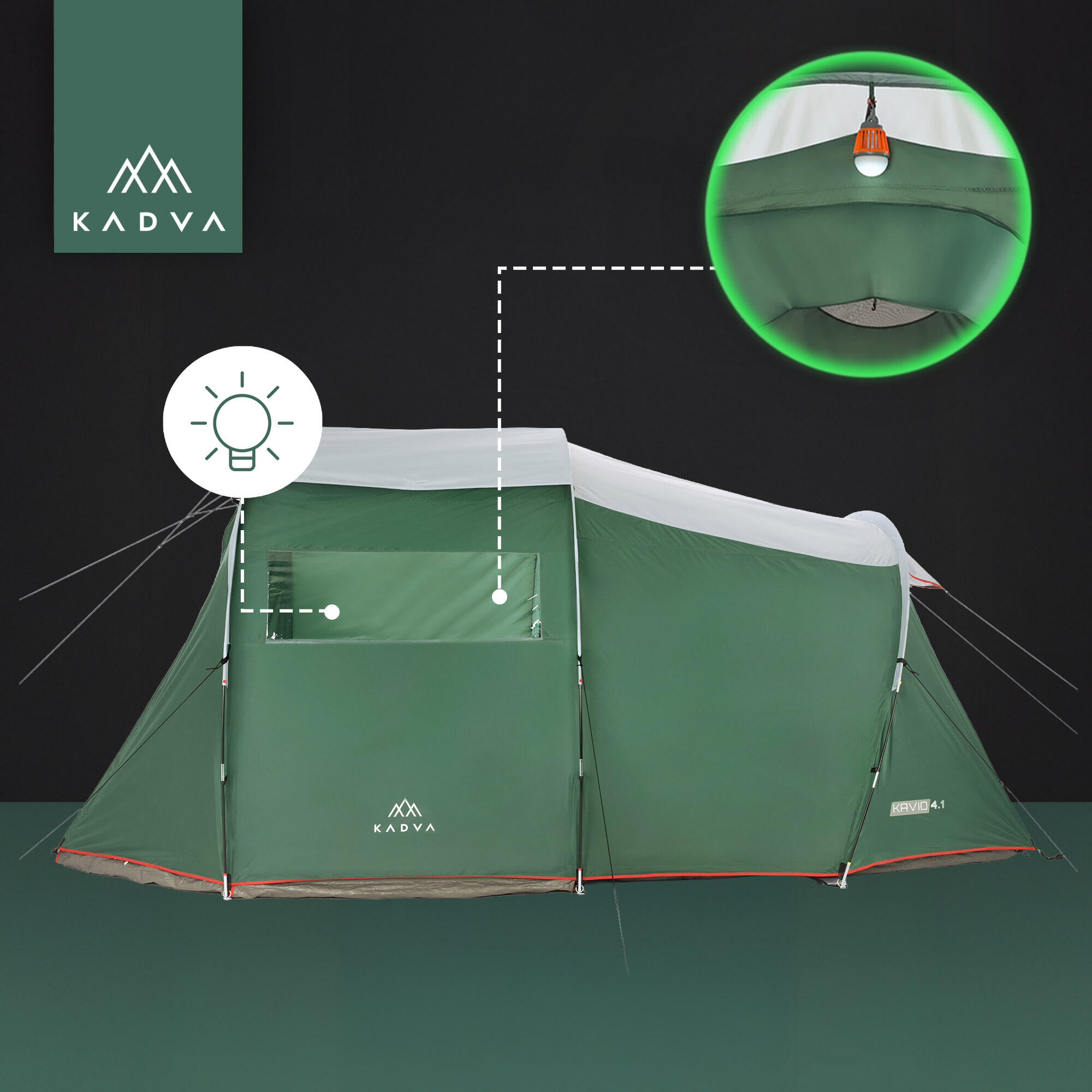 Barraca de camping para 4 pessoas KADVA Kavio 4.4 6/7