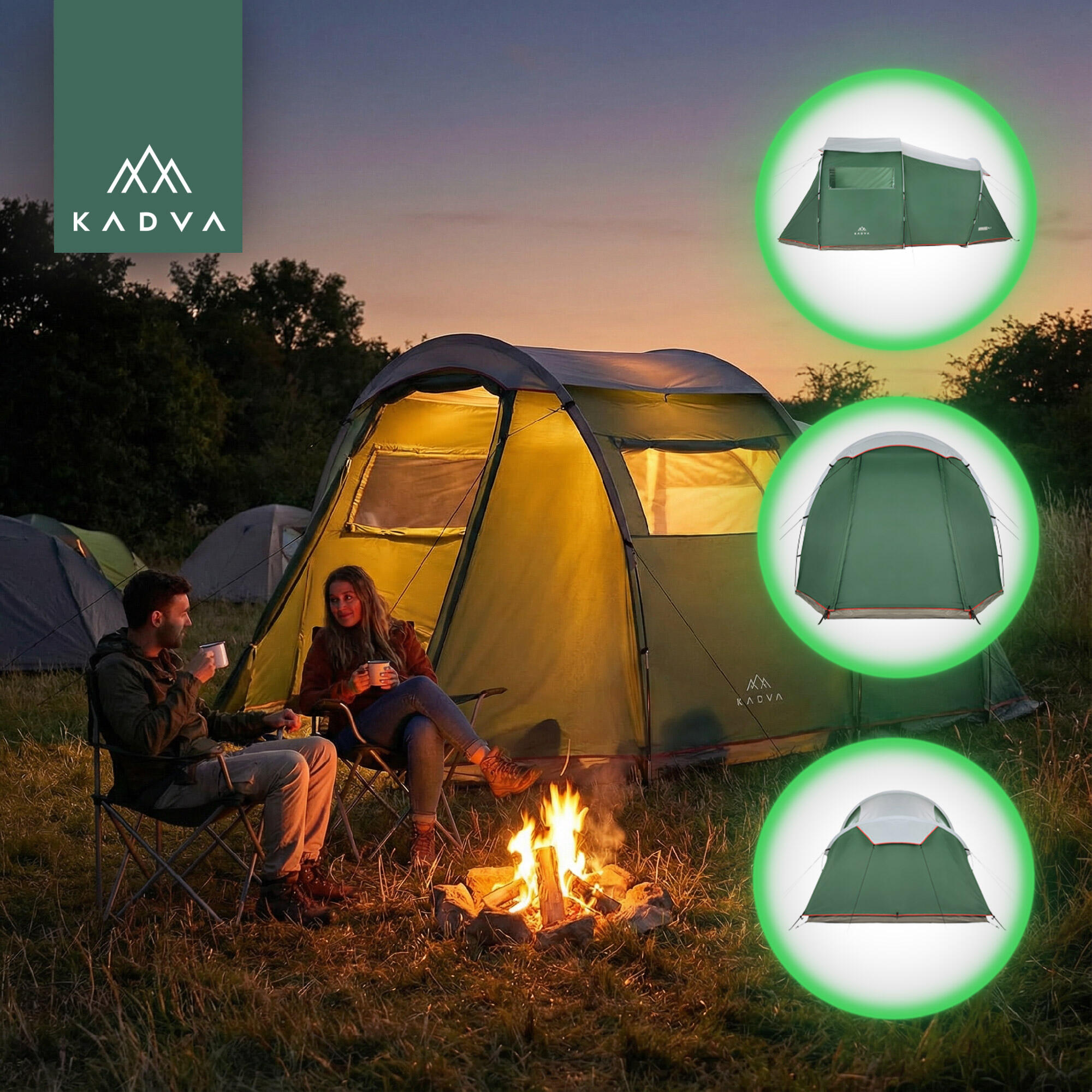 Barraca de camping para 4 pessoas KADVA Kavio 4.4 4/7