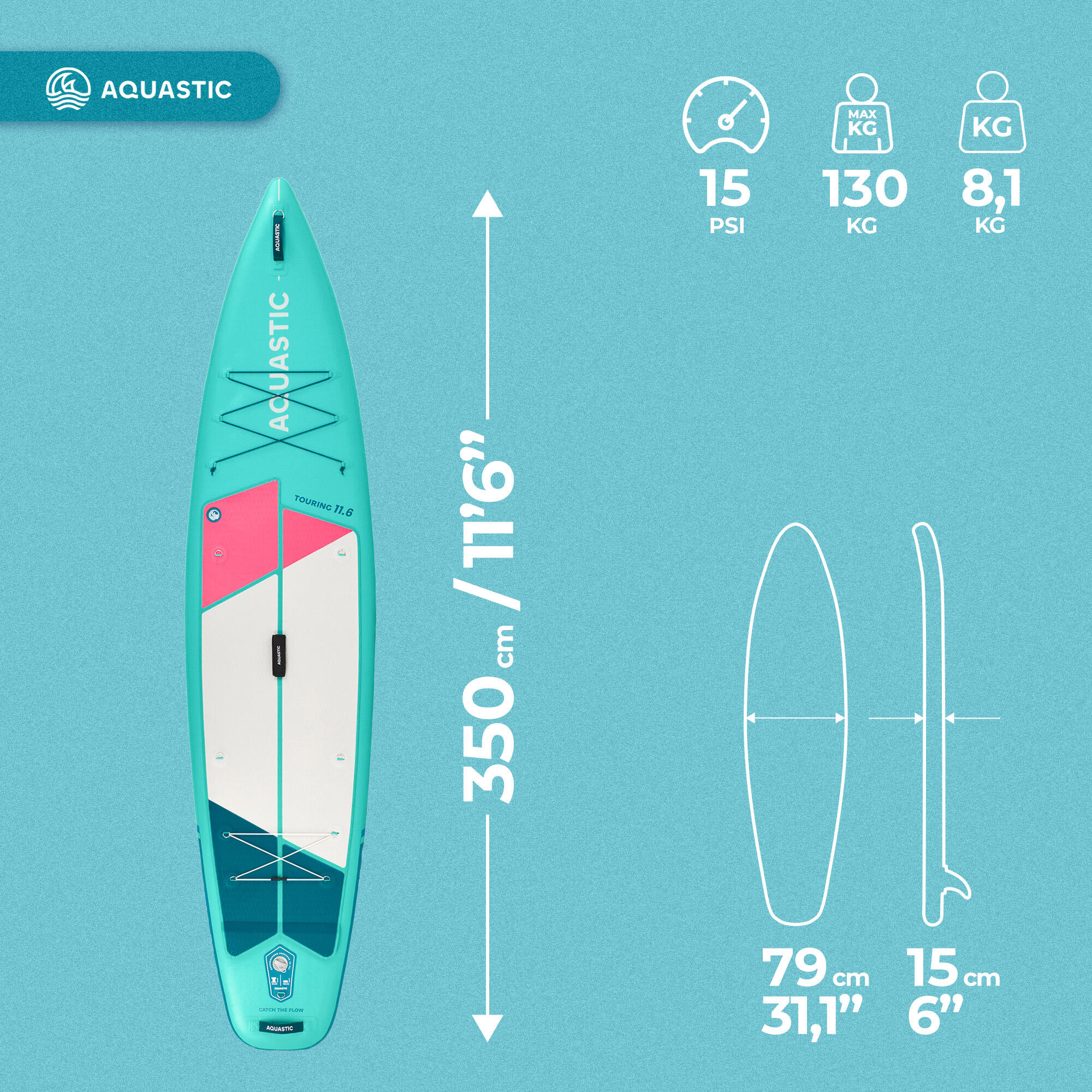 Tavola SUP AQUASTIC Touring 11'6" 2/7
