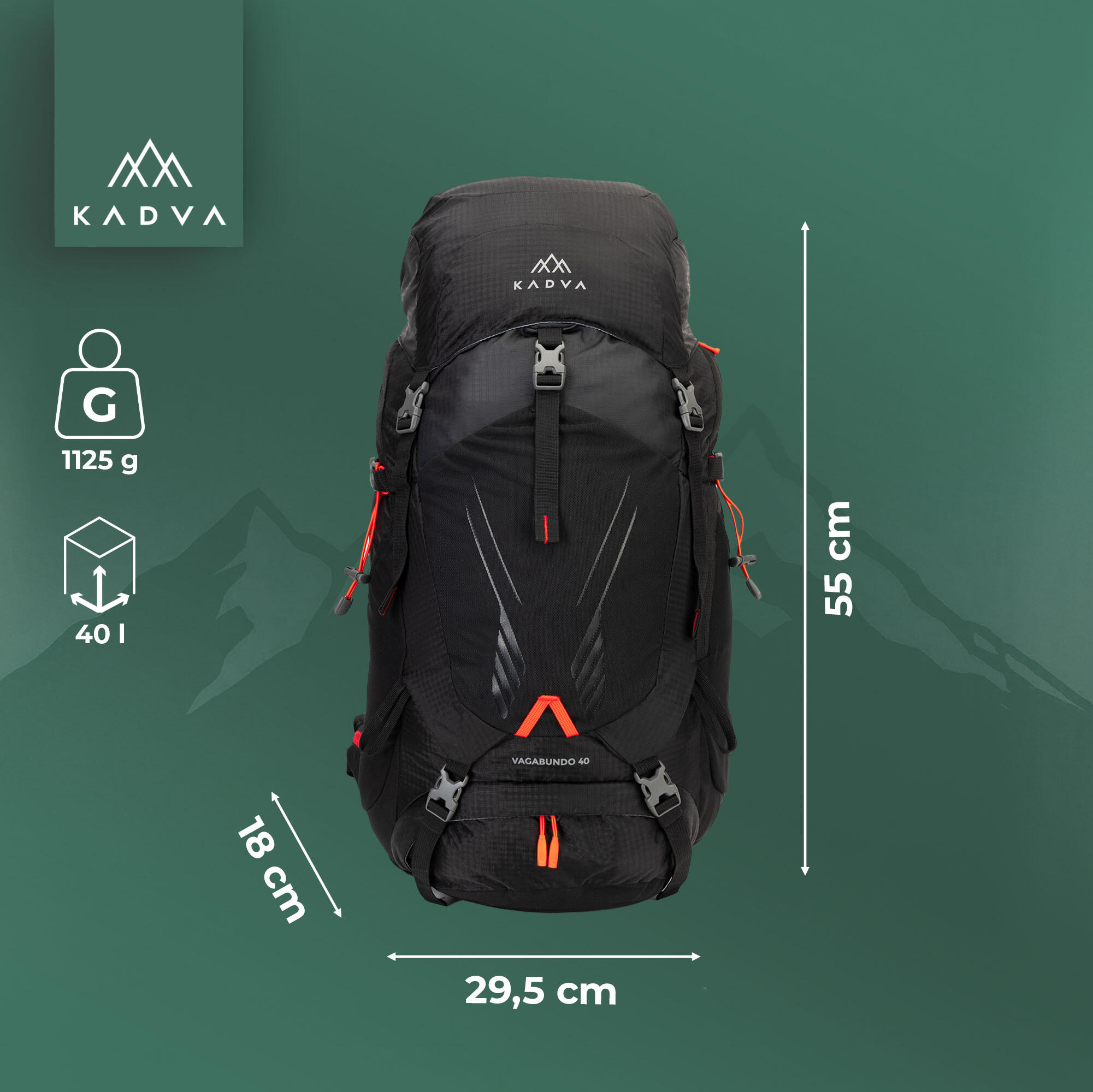 Mochila de trekking KADVA Vagabundo 40 l 2/7