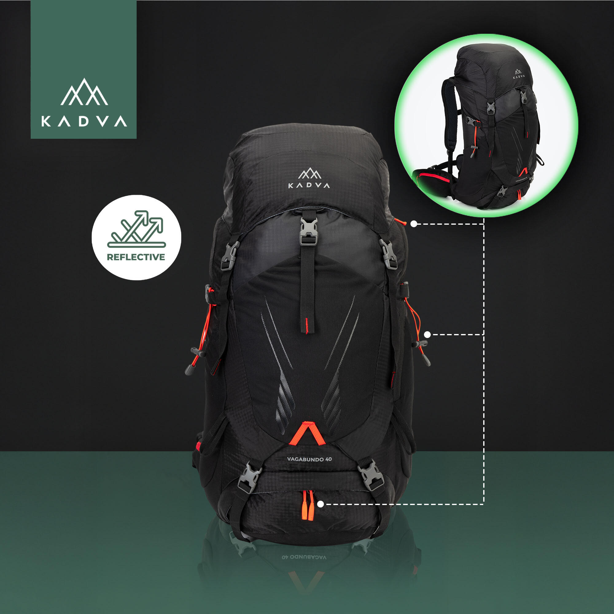 Mochila de trekking KADVA Vagabundo 40 l 5/7
