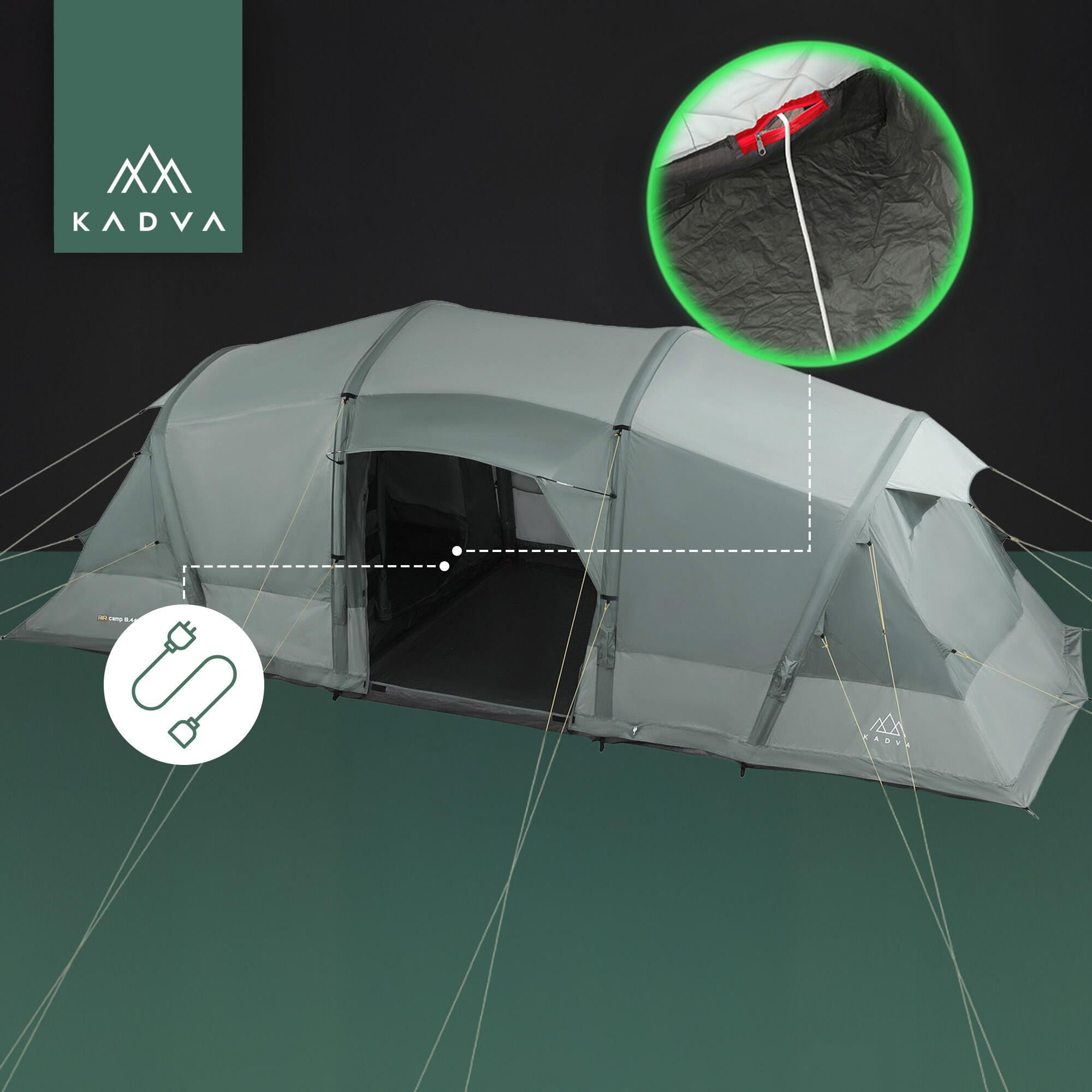 Tente de camping KADVA AIRcamp 8.44 8 personnes 7/7