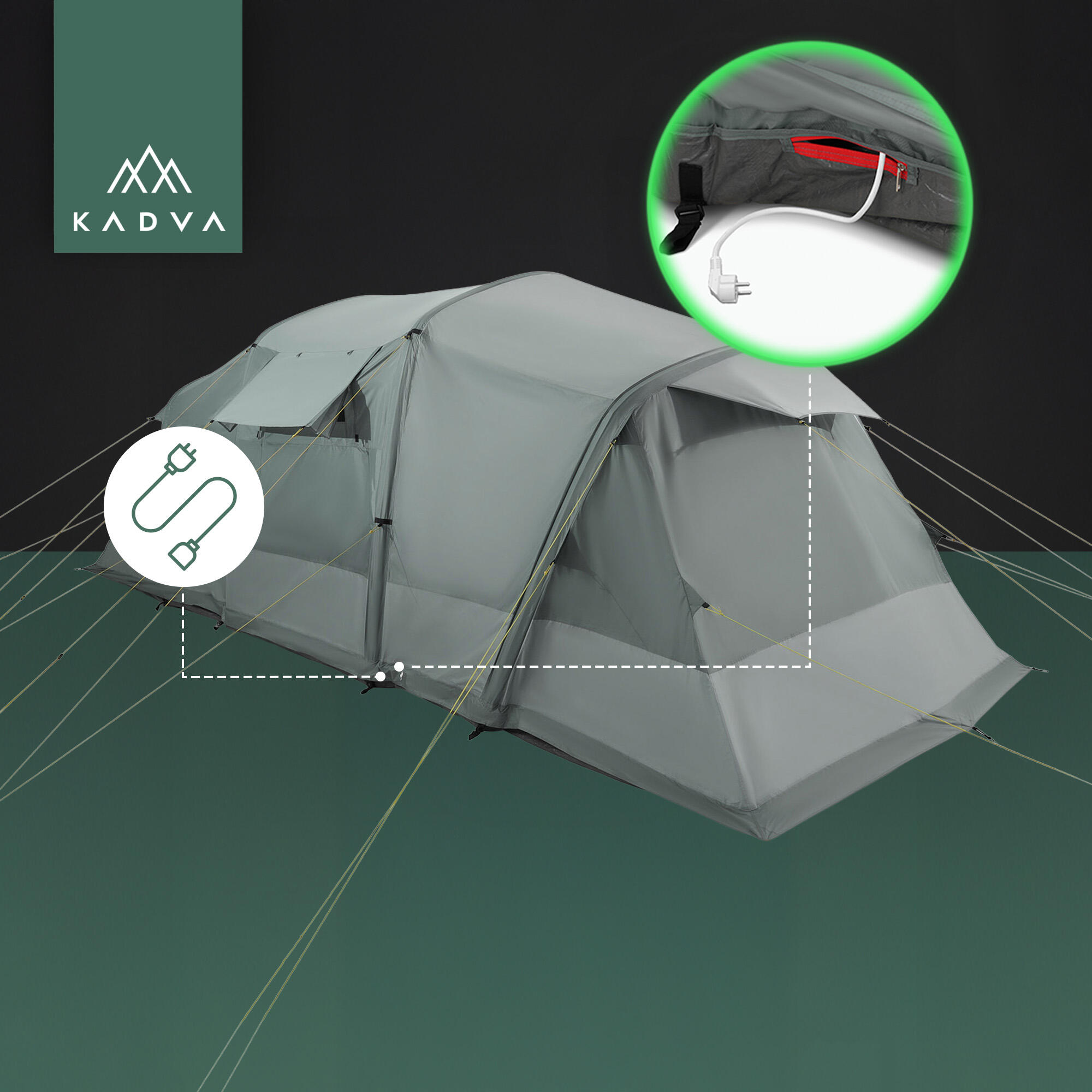 Tente de camping KADVA AIRcamp 8.44 8 personnes 6/7