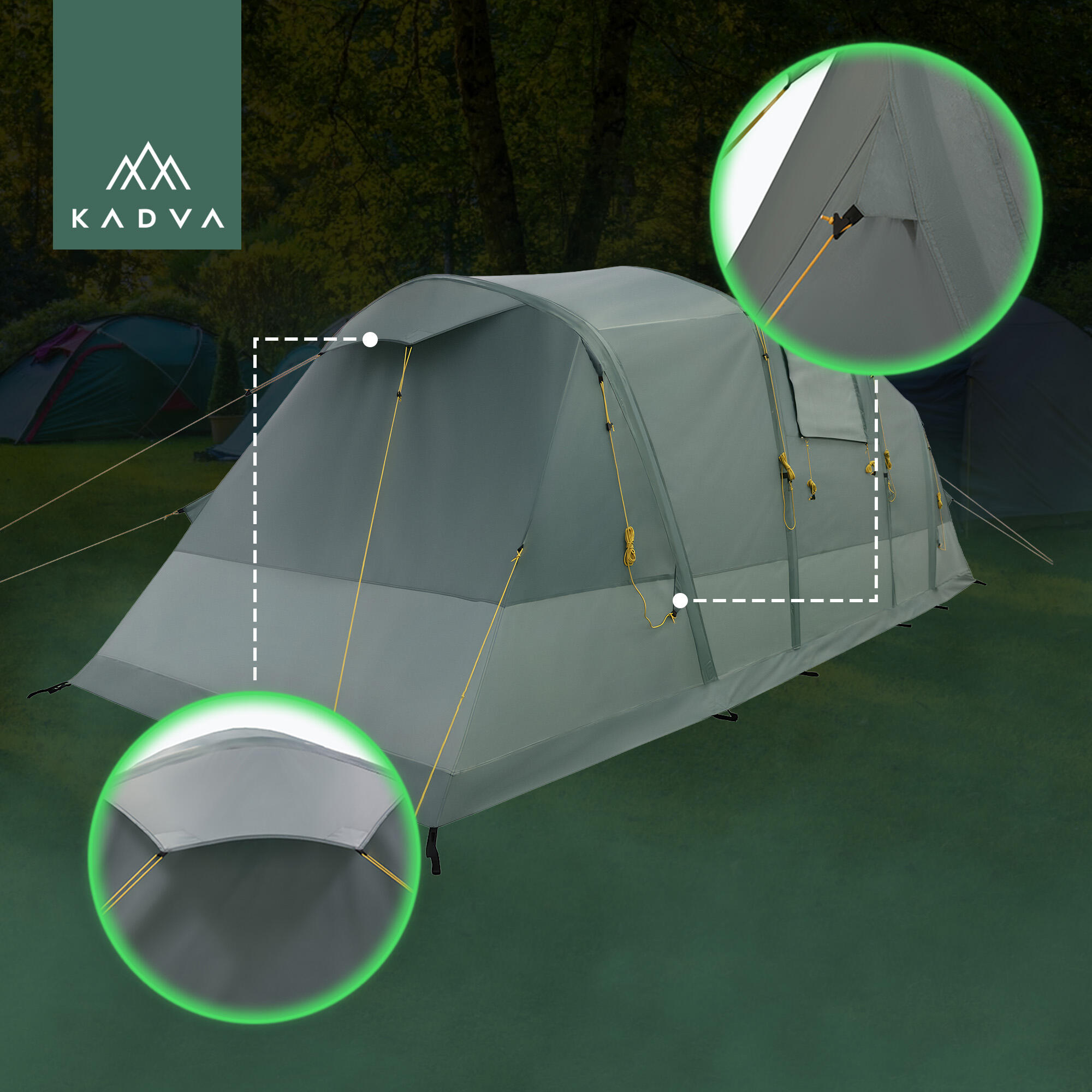 KADVA AIRcamp 6.33 Tenda da campeggio per 6 persone 5/7